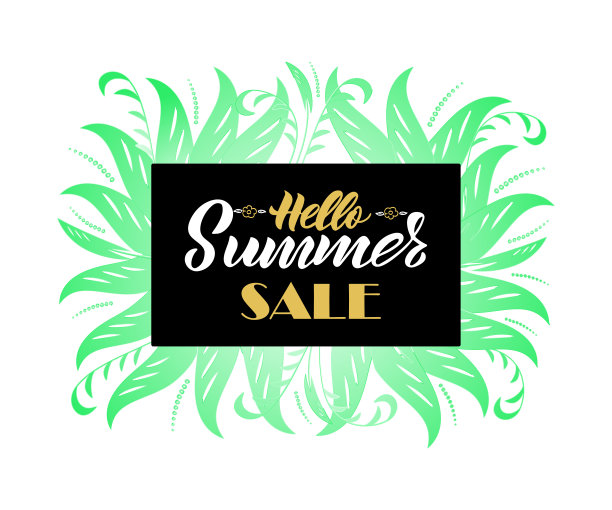 手写矢量Hello Summer。图片下载