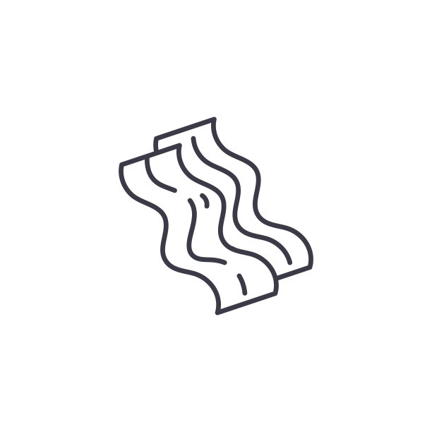 培根线性图标概念。培根线矢量符号、符号、插图。图片下载