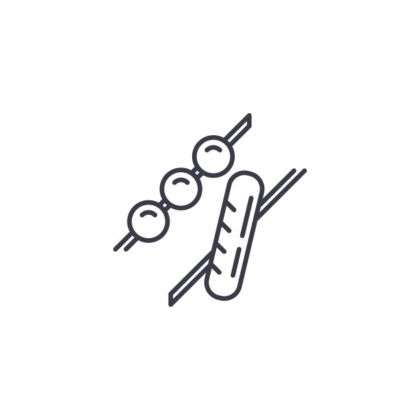 烧烤线性图标的概念。烤肉线矢量符号、符号、插图。图片下载