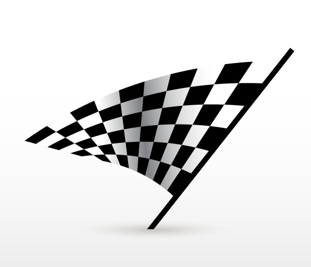 开始和结束旗。汽车摩托赛车。方格旗。向量现实的形象。图片下载