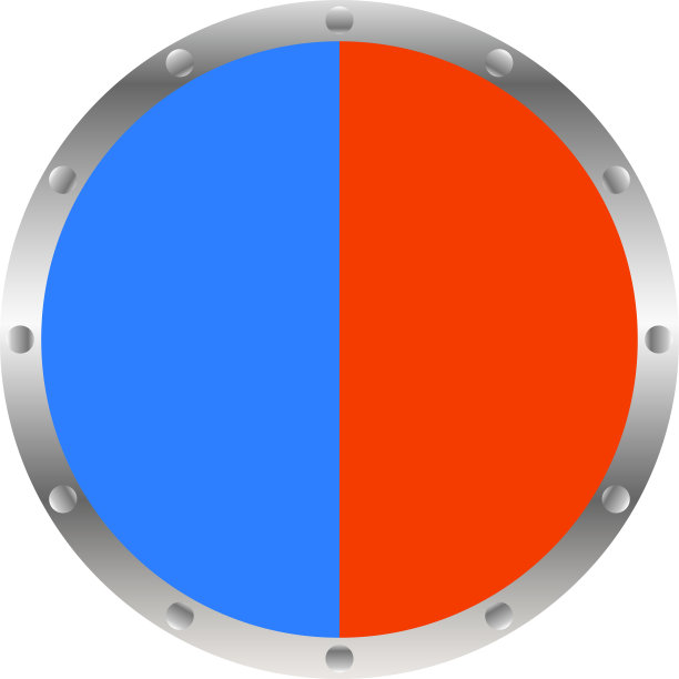 平分彩色饼图与金属框架集图片下载