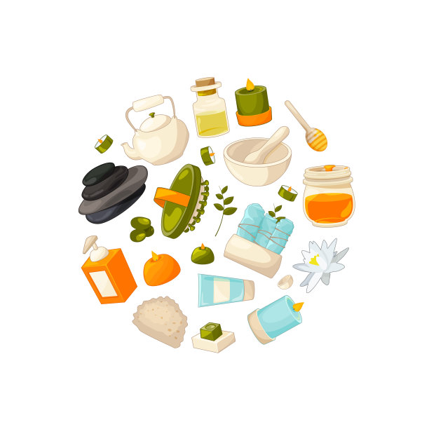 向量美容和水疗元素插图图片下载