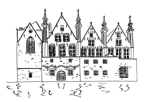 比利时布鲁日镇的传统建筑图片下载