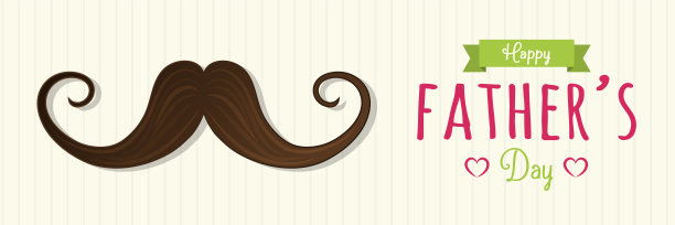 全景横幅的概念与胡子和父亲节的问候。向量。图片下载