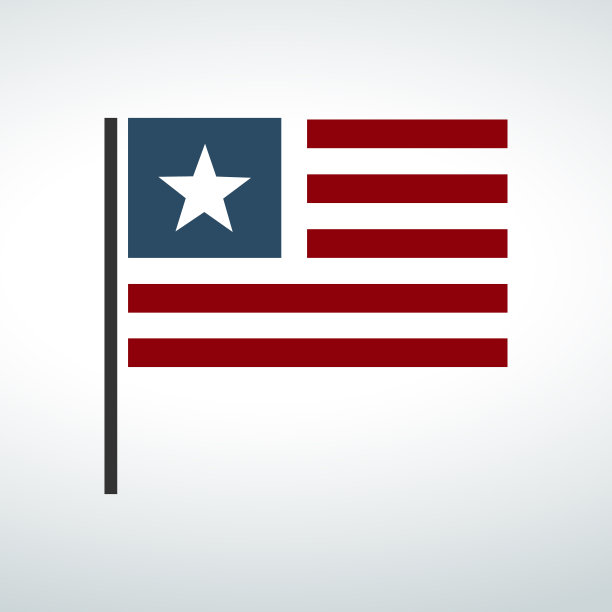 美国旗矢量孤立矢量在白色背景图片下载