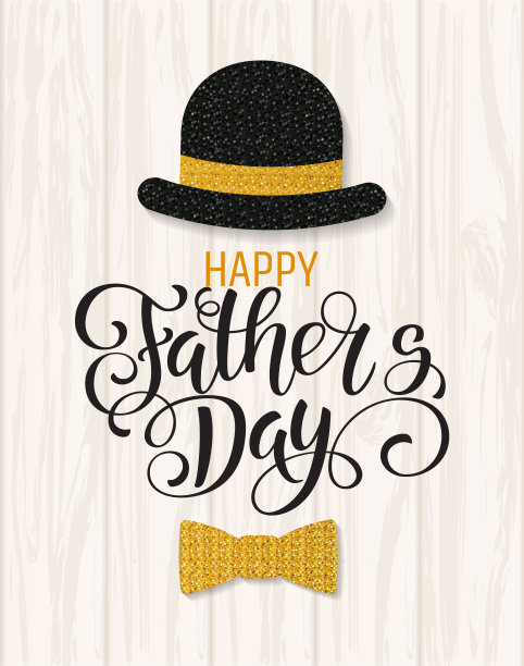 父亲节刻字。道具与闪光的纹理照片。暑假。矢量插图EPS10。图片下载