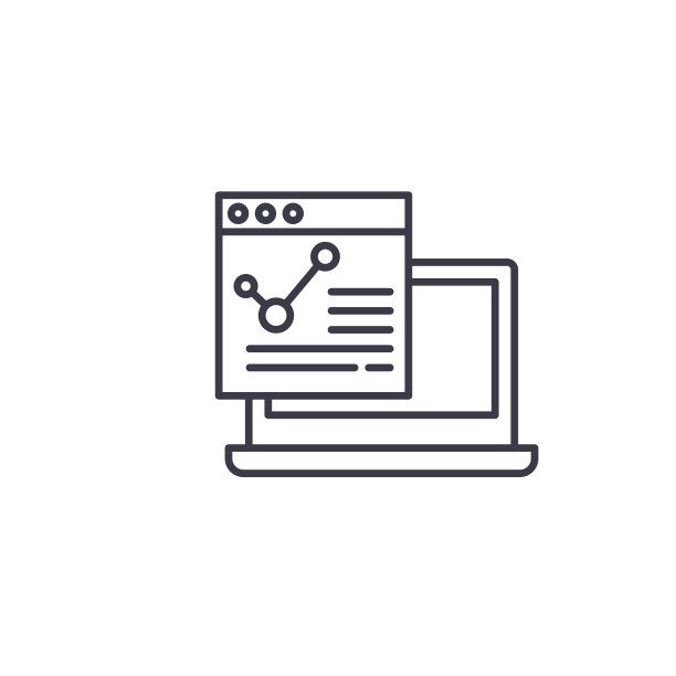 分析数据线性图标概念。分析数据线矢量符号、符号、插图。图片下载