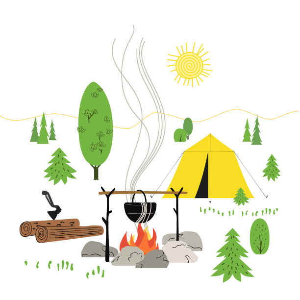 篝火图标孤立图片下载