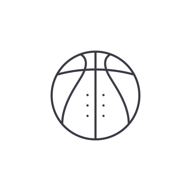 篮球线性图标概念。篮球线矢量符号、符号、插图。图片下载