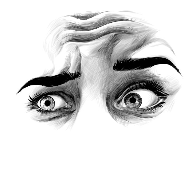 女人的眼睛素描矢量图形图片下载