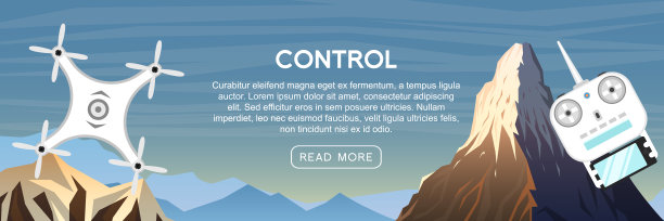 现代无人机卡和遥控。视频，照片和交付。科学和技术。空中装有摄像头的无线电机器人。创新系统。背景或海报图片下载