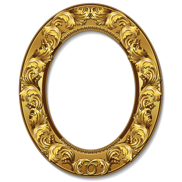 圆形框架金色与阴影图片下载