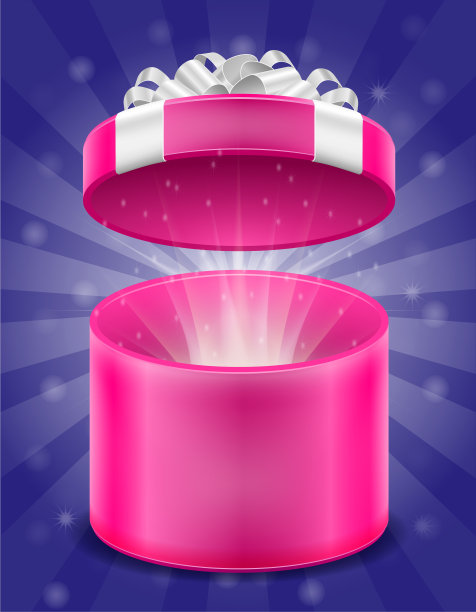 打开魔术礼盒与蝴蝶结和丝带股票矢量插图图片下载