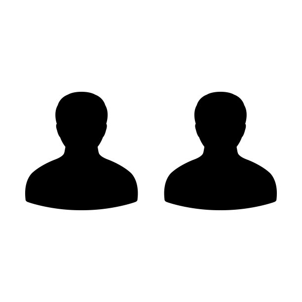 客户图标矢量男性群组，扁平彩色象形图中的业务团队管理头像符号图片下载
