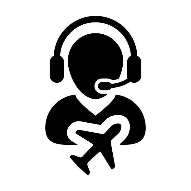 度假客户服务图标矢量男性人物，提供旅行和假日支持热线服务图片下载