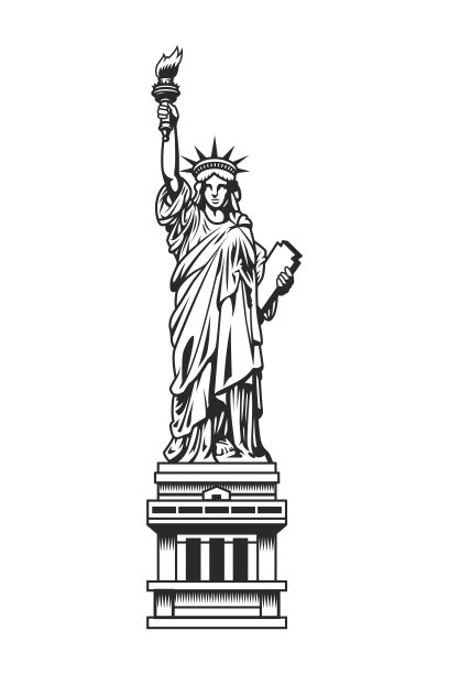 古典自由女神像模板图片下载