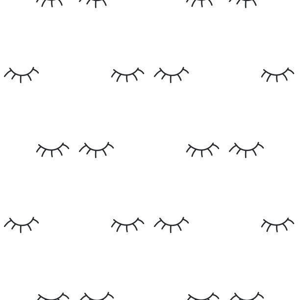 图案合上人类眼睛与睫毛在白色的背景。无缝模式背景睡眠眼睛图片下载