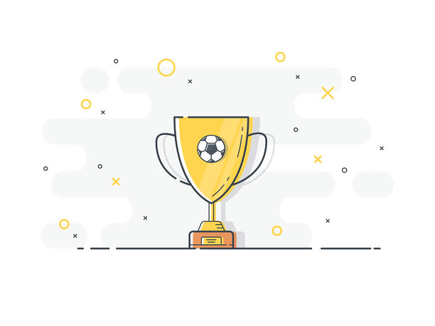 金色的奖杯。时尚的平面矢量在白色的背景。矢量插图。图片下载