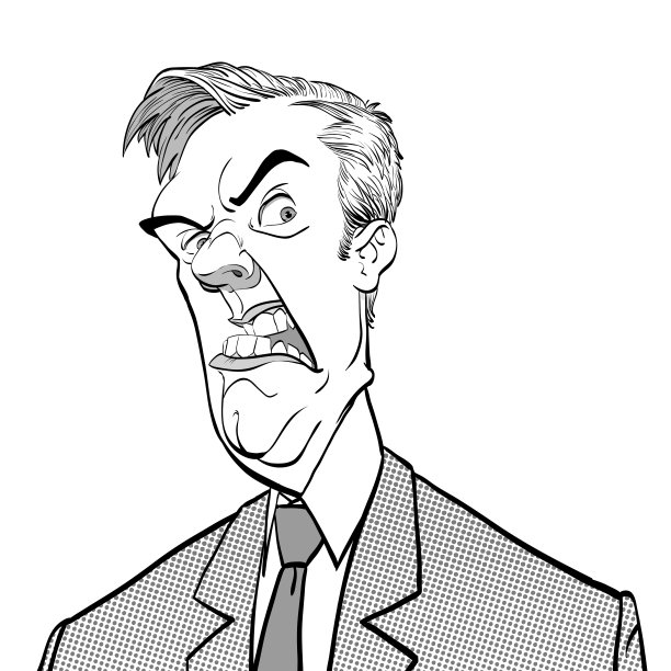 愤怒的老板。生气的政治家。生气的人。坏的情绪图片下载