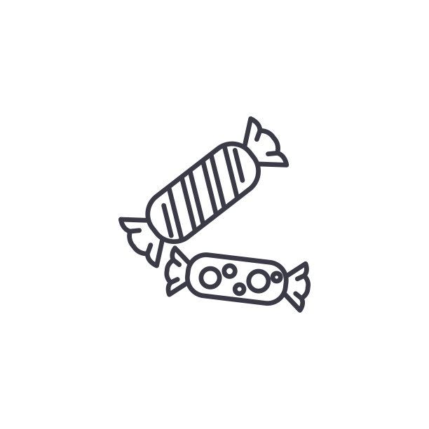 糖果线性图标概念。糖果线矢量符号、符号、插图。图片下载