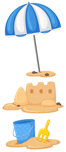 白色背景上的沙堡图片下载