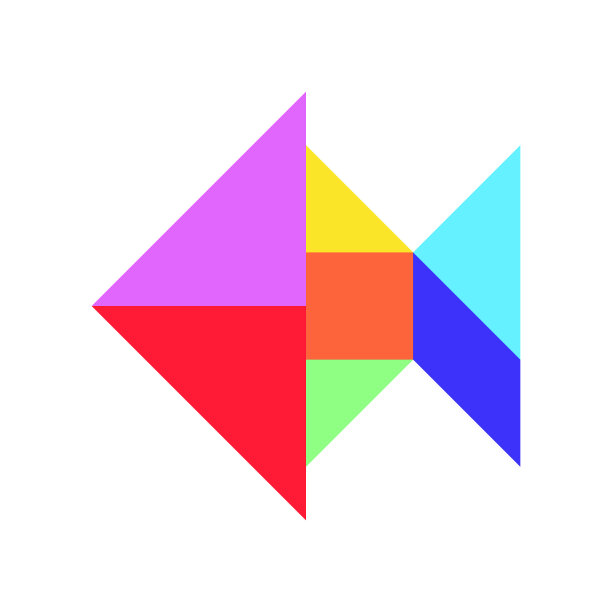 白色背景上鱼形颜色七弦图(矢量)图片下载