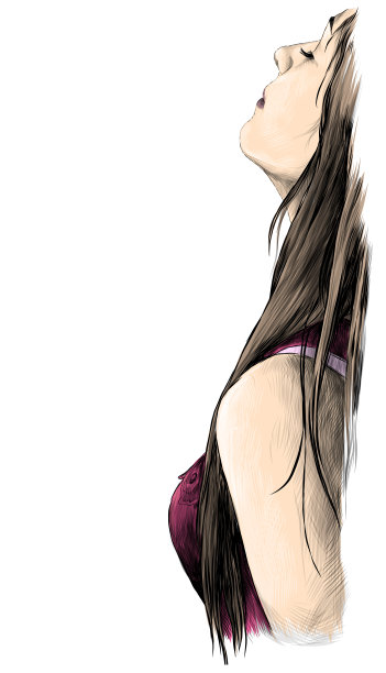 一个披头散发的女孩的肖像图片下载