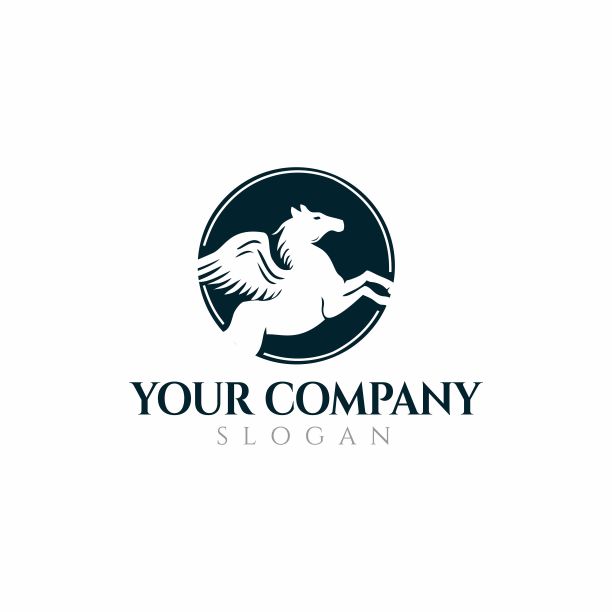 古代飞马矢量标志设计概念模板元素图片下载
