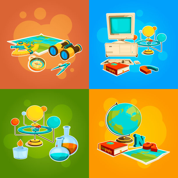 收集地理和科学工具图片下载