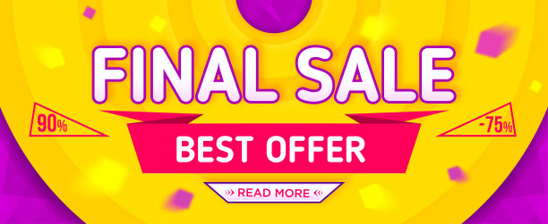 最终销售旗帜。销售和折扣。矢量图图片下载