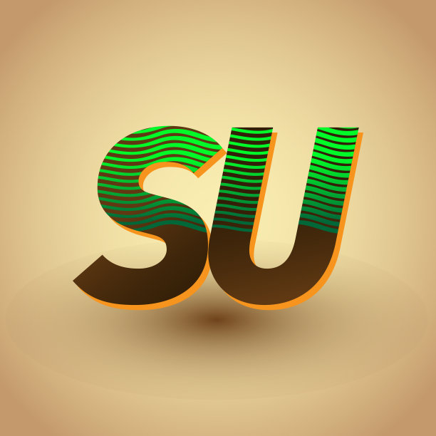 首字母标识的颜色绿色和棕色与条纹的组合图片下载