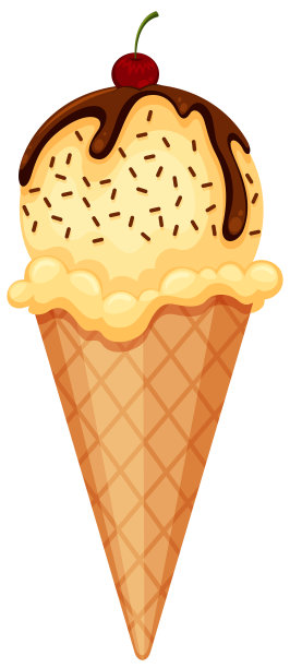 香草巧克力蛋筒在白色背景图片下载