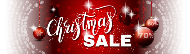 圣诞特卖设计狭窄的横旗准备使用图片下载