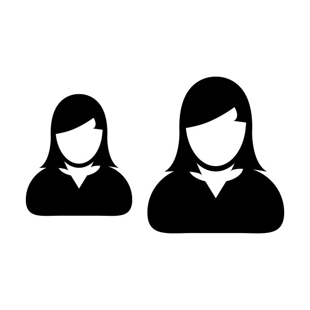 人的图标向量女性群体的人的符号化身为企业团队管理的平面彩色象形文字图片下载