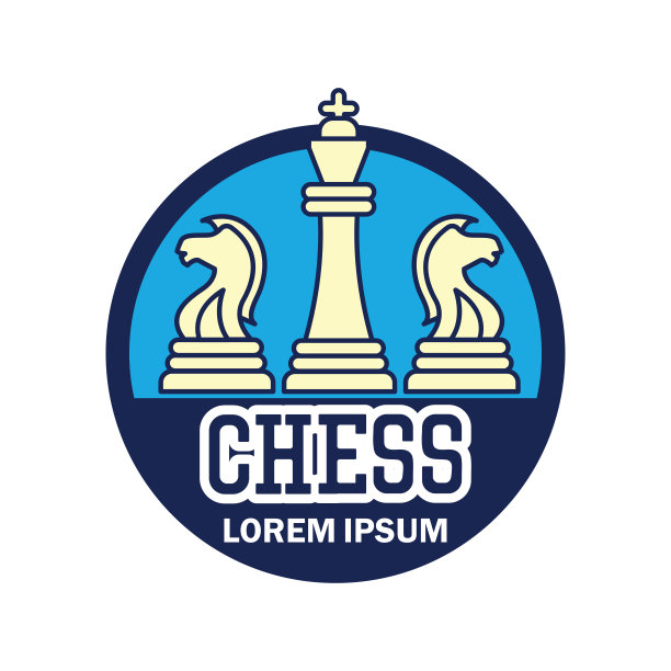 国际象棋标志与文字空间为您的口号/标签线，矢量插图图片下载