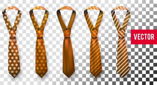 现实向量丝绸缎子条纹和点领带集图片下载