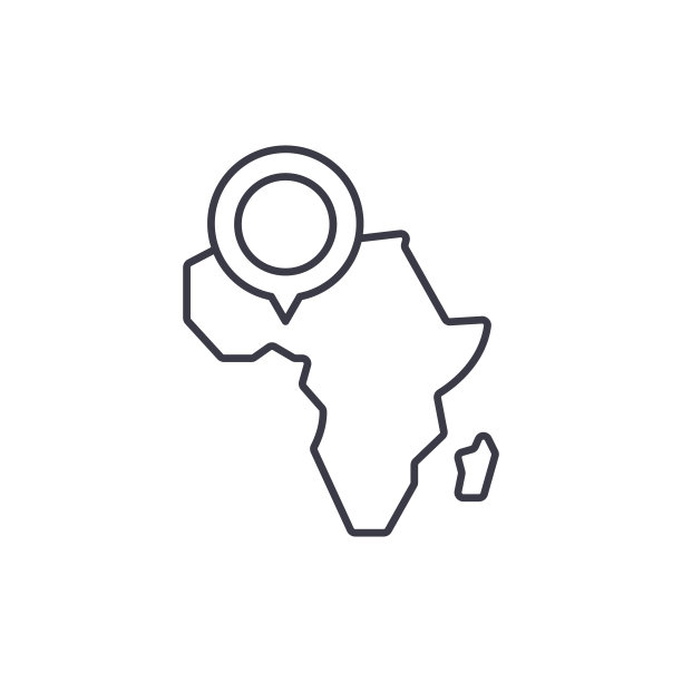 非洲地图线性图标概念。非洲地图线向量符号、符号、插图。图片下载