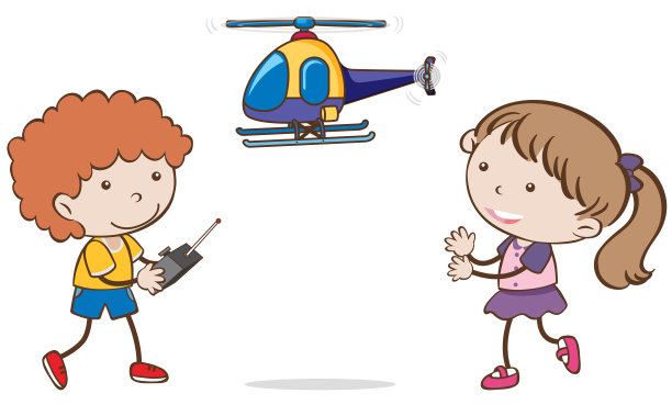 男孩和女孩玩无人机图片下载