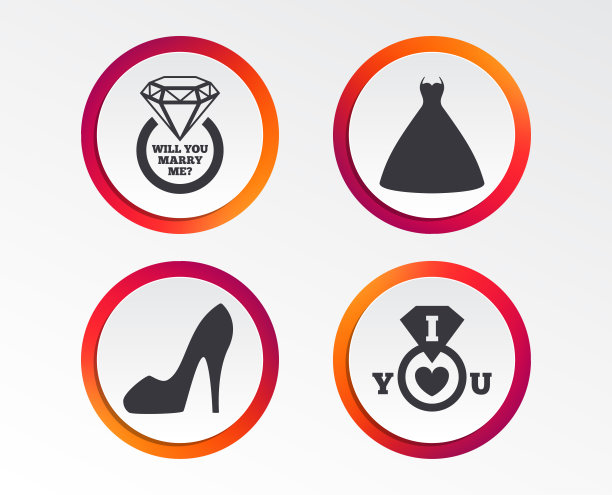 婚纱图标。女鞋的象征。图片下载