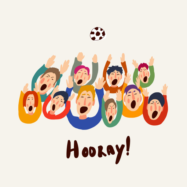 足球矢量球迷，可爱的彩色插图图片下载