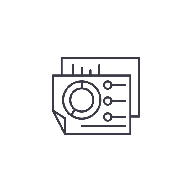 商务仪表板线性图标概念：商务仪表板线条矢量标志、符号、插图图片下载