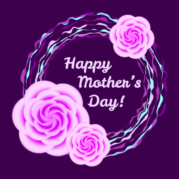 彩色矢量玫瑰设计为母亲节图片下载