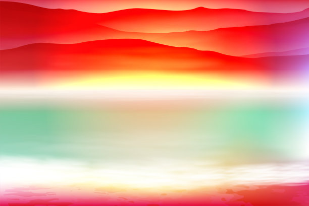 色彩丰富的背景有海和山图片下载