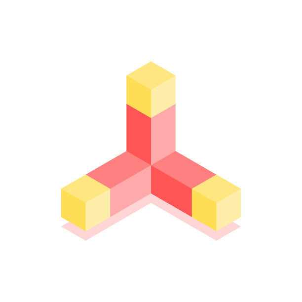 抽象的立方图标。等距插图封面设计在平面3D风格。向量几何标志。图片下载