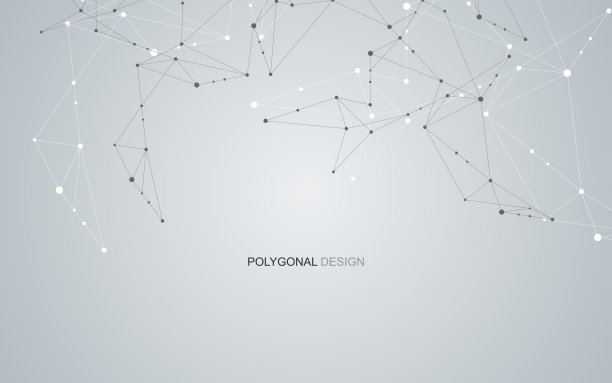 用线和点向量抽象连接背景。几何网络连接图片下载