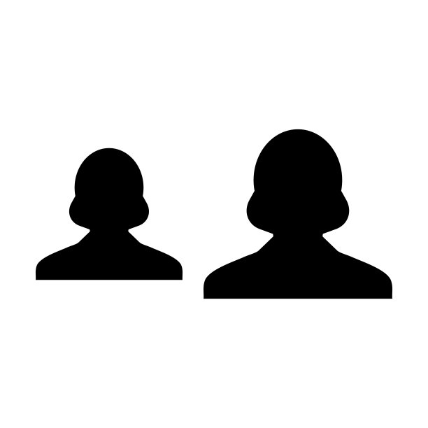 网络图标矢量：女性团队商务管理扁平色字形图个人头像图片下载