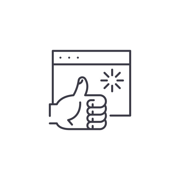 点击像线性图标的概念。点击Like线矢量符号、符号、插图。图片下载
