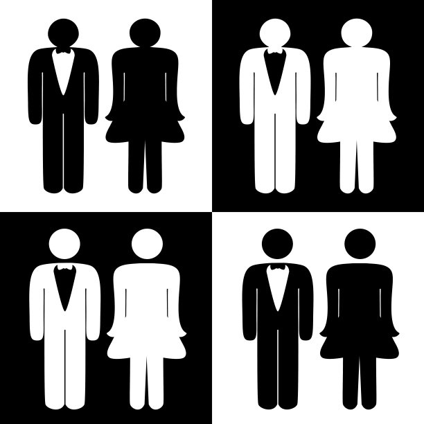 矢量厕所符号-男人和女人的剪影图片下载