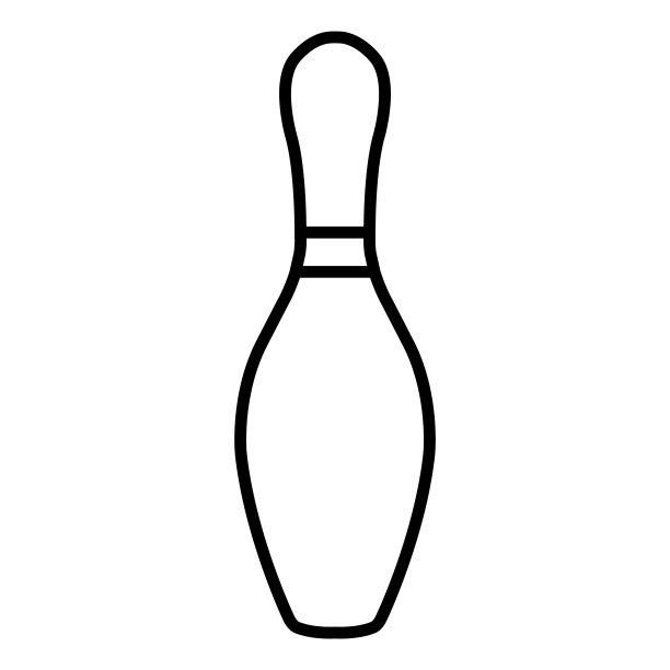 保龄球线图标孤立的白色背景图片下载