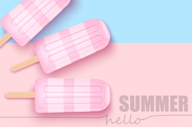 水果冰淇淋顶视图上的时尚粉彩背景。股票矢量插图。图片下载